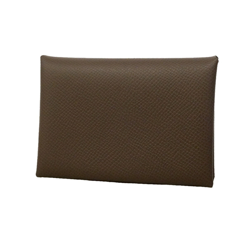 Hermes Calvi Duo Wallet/Coin Case, Veau Epsom Leather, Ecorse, B Stamp, Men's...